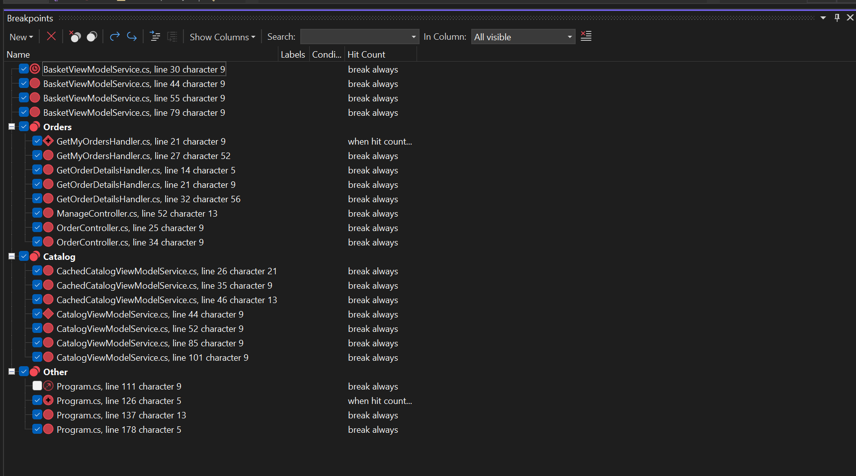 Breakpoint Groups in Visual Studio