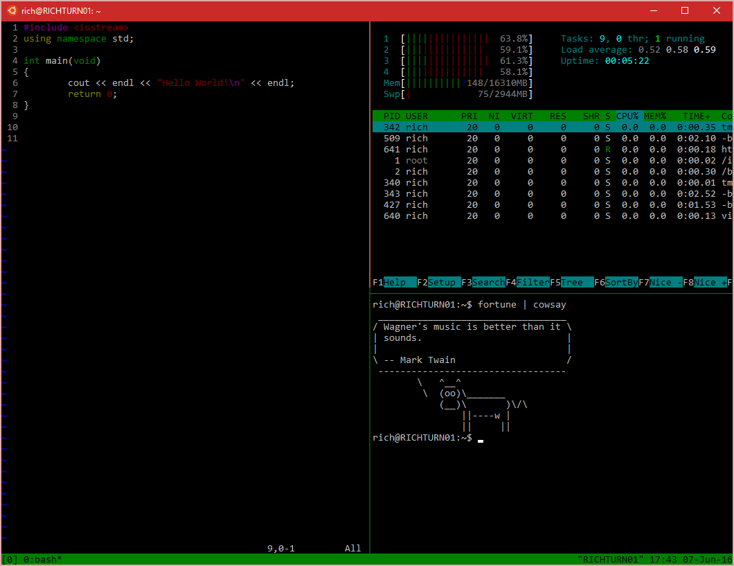 Tmux support arrives for Bash on Ubuntu on Windows Windows Command Line