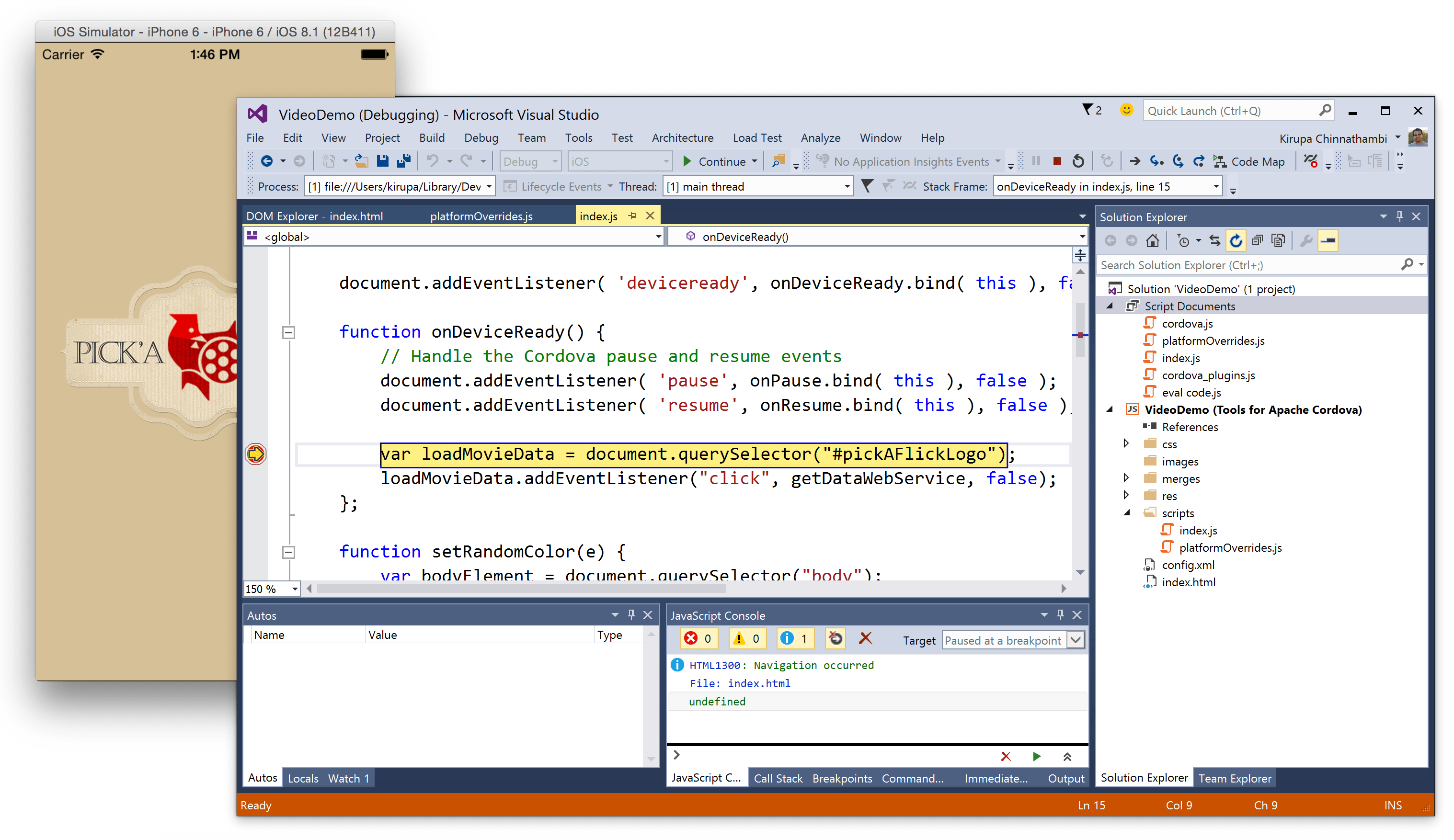 Tools for Apache Cordova Update: iOS Debugging & Windows 8.1