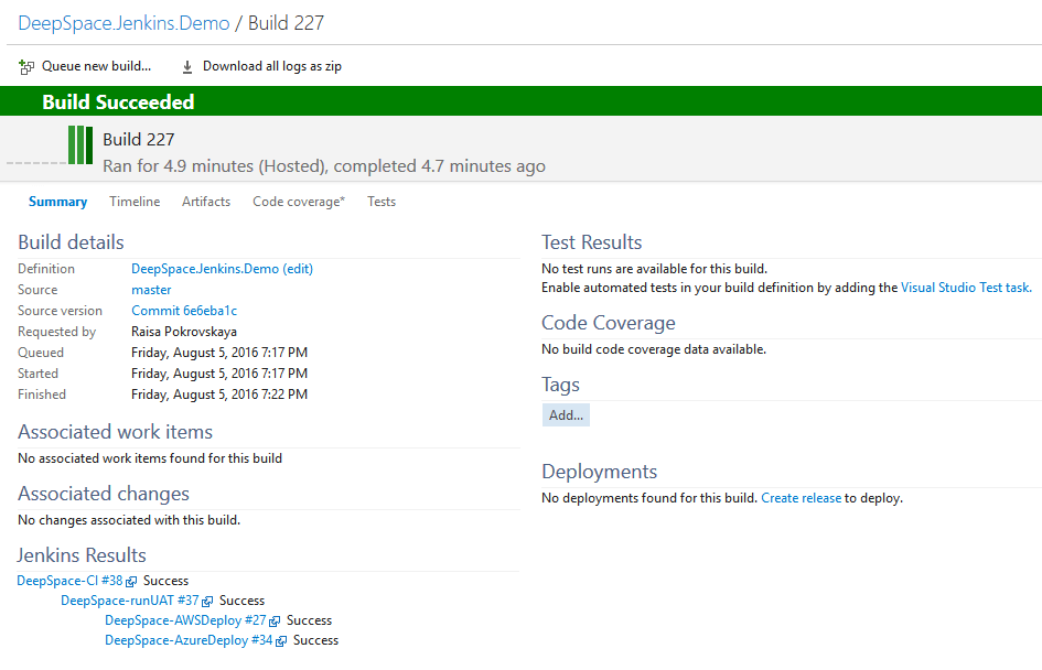 Team Services Integration with Jenkins Jobs, Pipelines, and Artifacts Azure DevOps Blog