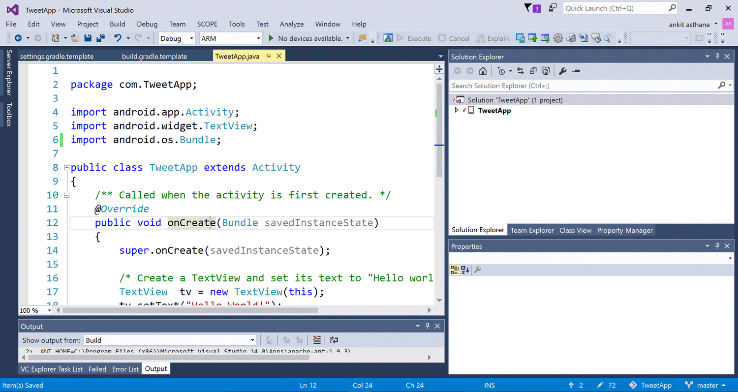 Build your Android applications in Visual Studio using