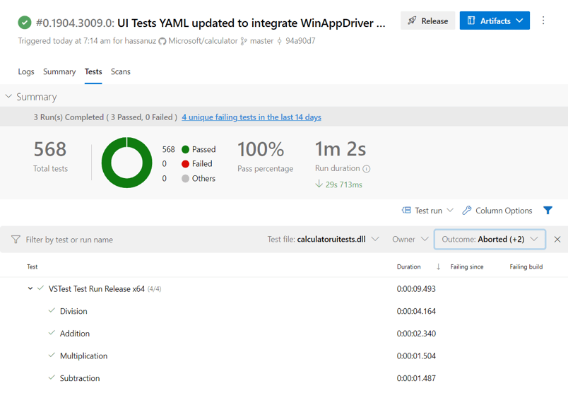 Desktop app developers can now run automated UI tests on Azure DevOps