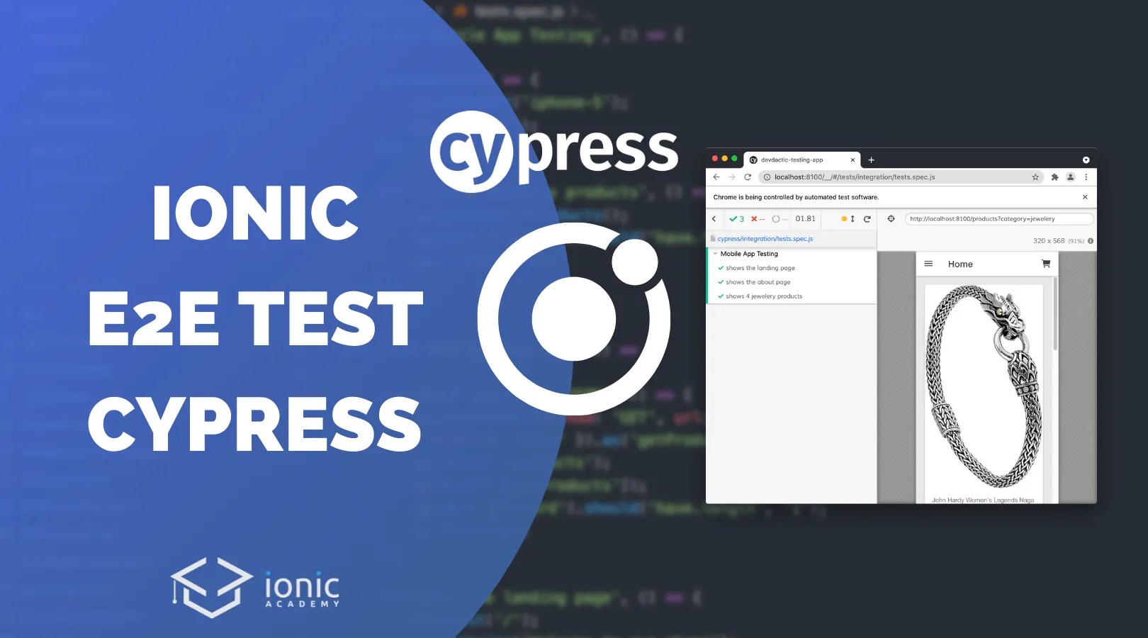 Ionic E2E Tests with Cypress.io Devdactic