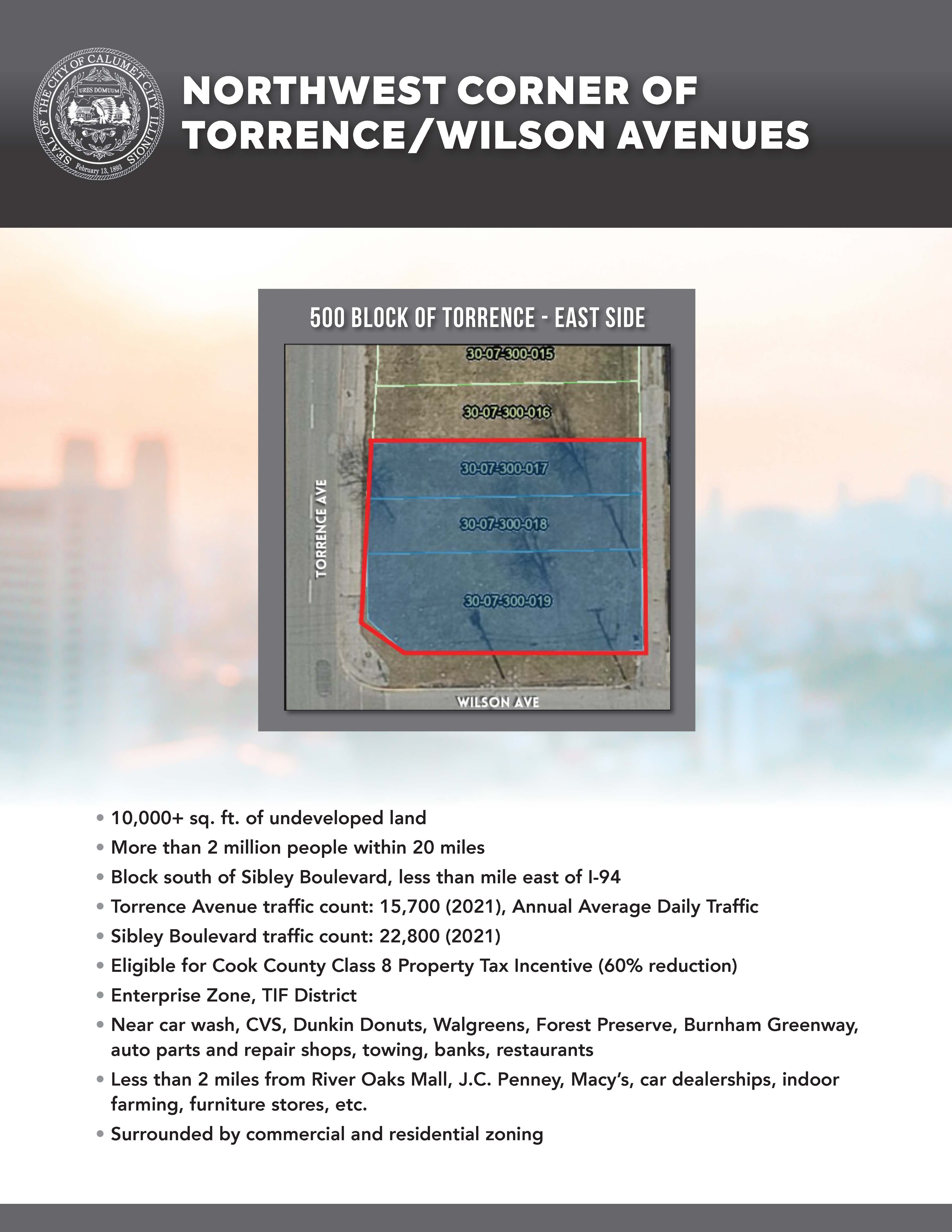 Develop Calumet City Illinois 500 Block of Torrence East Side