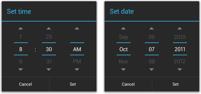 Pickers Android Developers