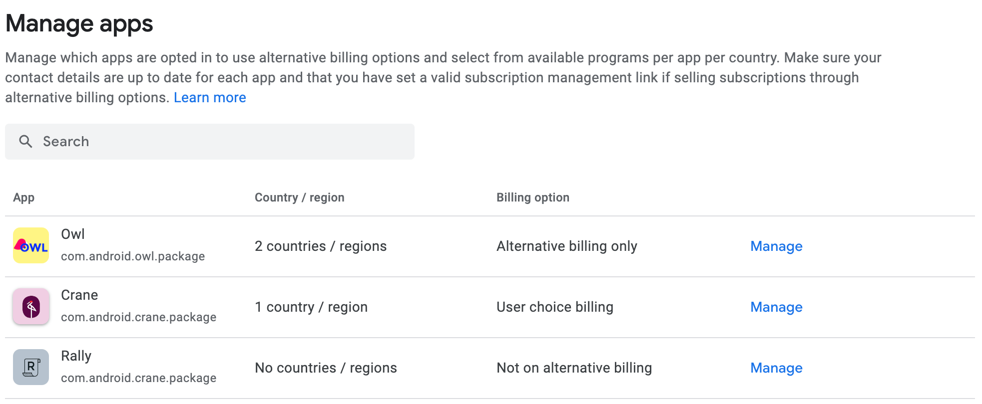 Alternative billing APIs Google Play's billing system Android