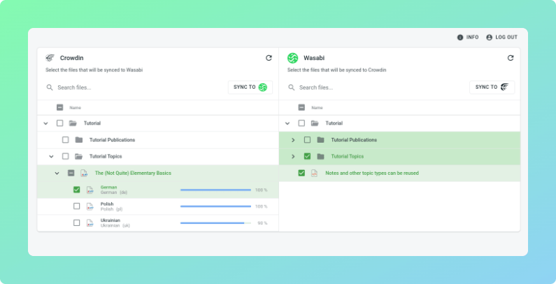 Wasabi + Crowdin Translate & localize your files