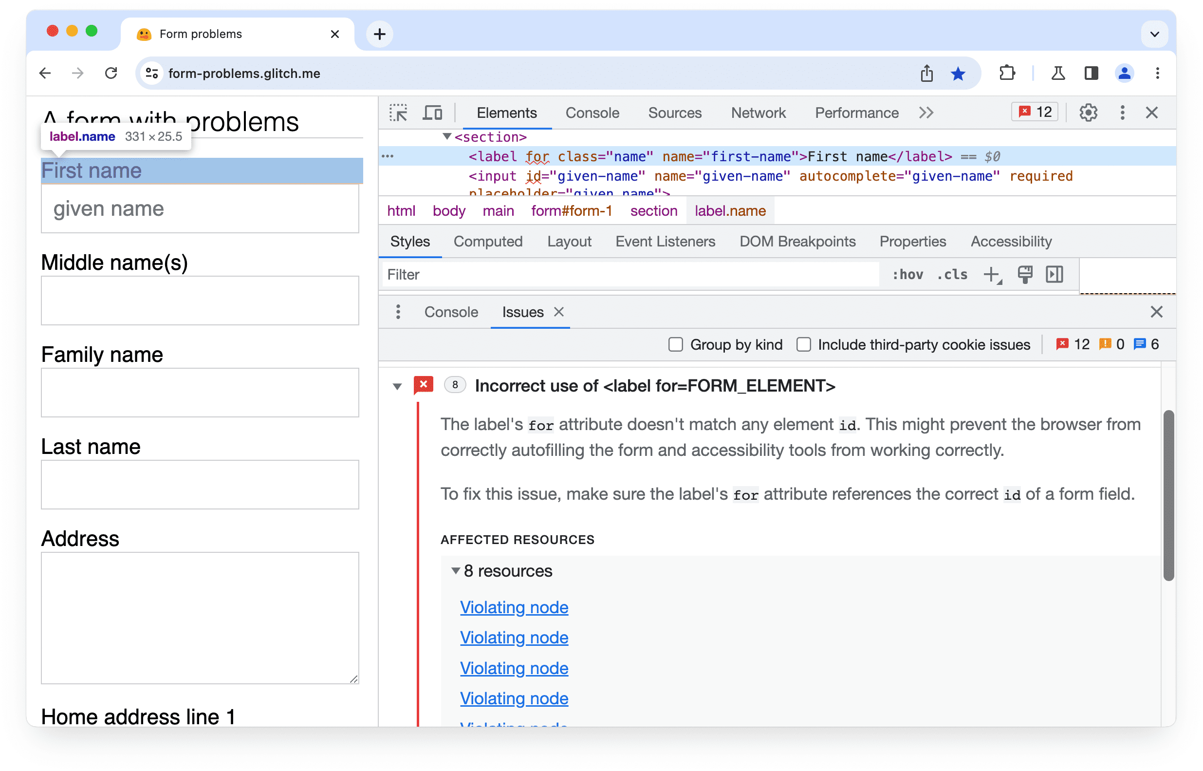 Find form issues with Chrome DevTools Blog Chrome for Developers