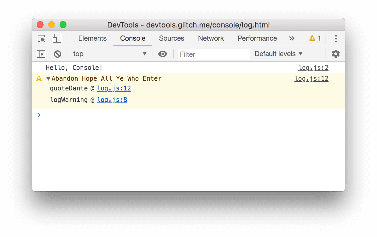 Log messages in the Console Chrome DevTools Chrome for Developers