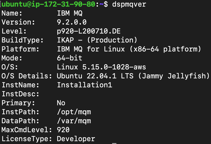 Get an IBM MQ queue for development running on AWS Cloud using Ansible