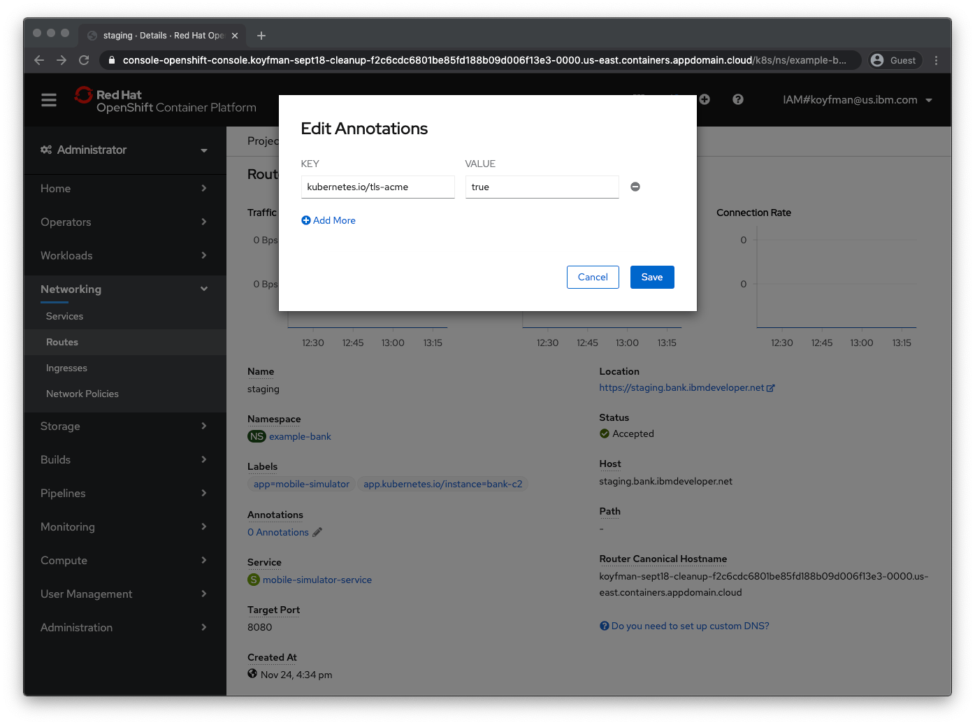 Secure Red Hat OpenShift routes with Let's Encrypt IBM Developer