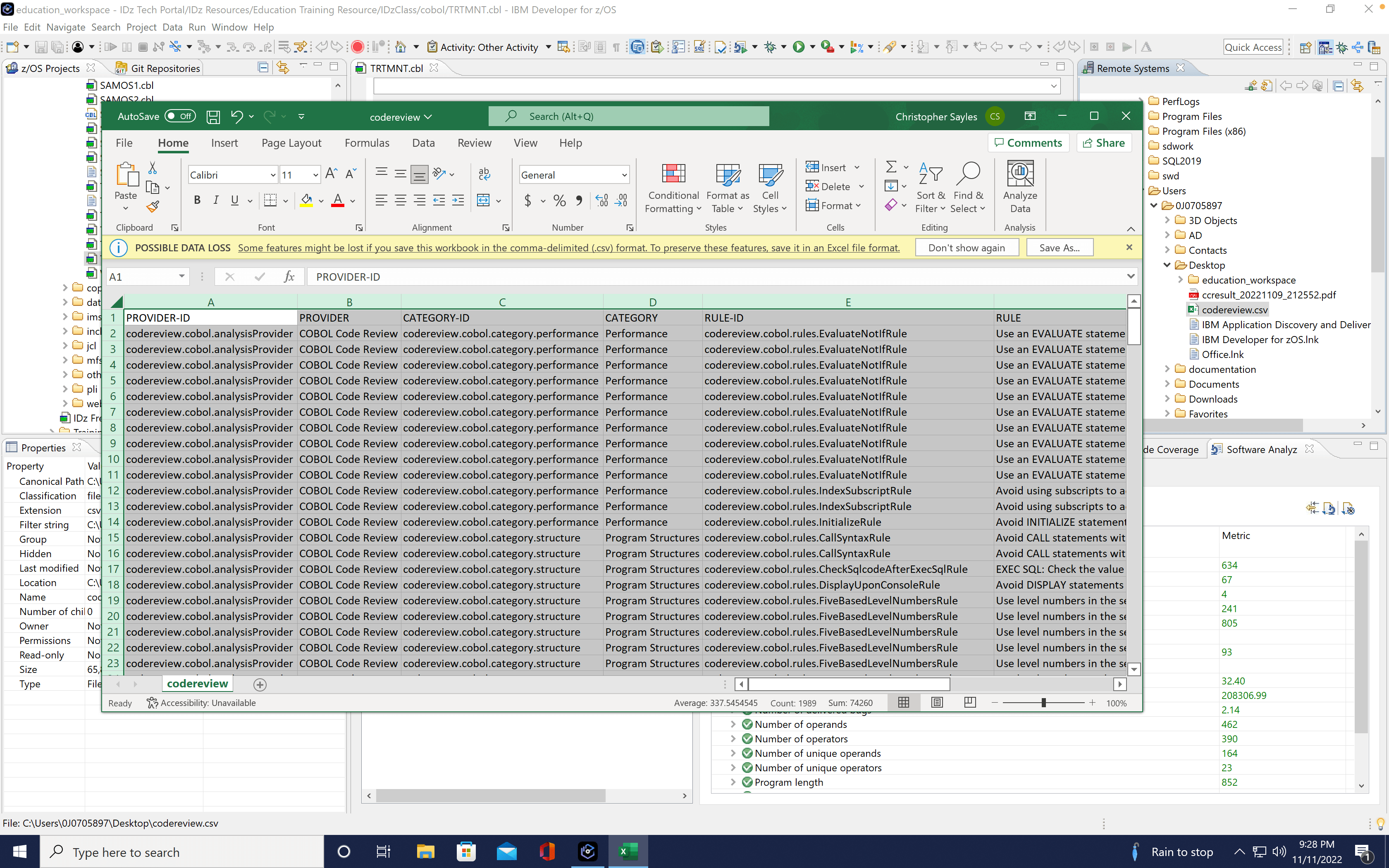 Work with nonmainframe documents in IBM Developer for zSystems IBM