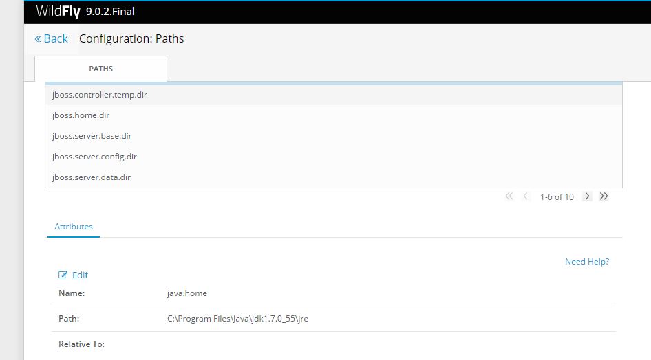 Not able to change java home path in wildfly 9.0.2 Content