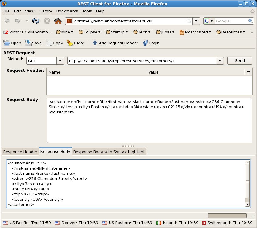 Using the RESTEasy Simple Project Example in JB... Content