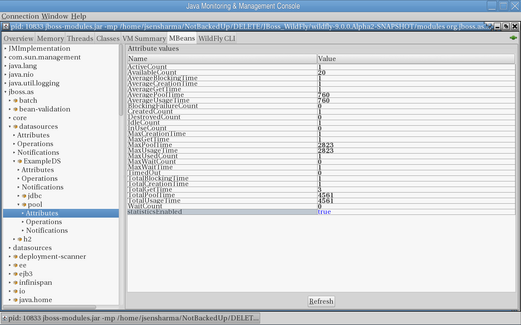 How to enable jmx in wildfly so that datasource... Content