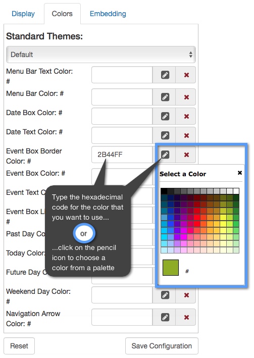 Changing Responsive Calendar Colors Keep&Share Developer