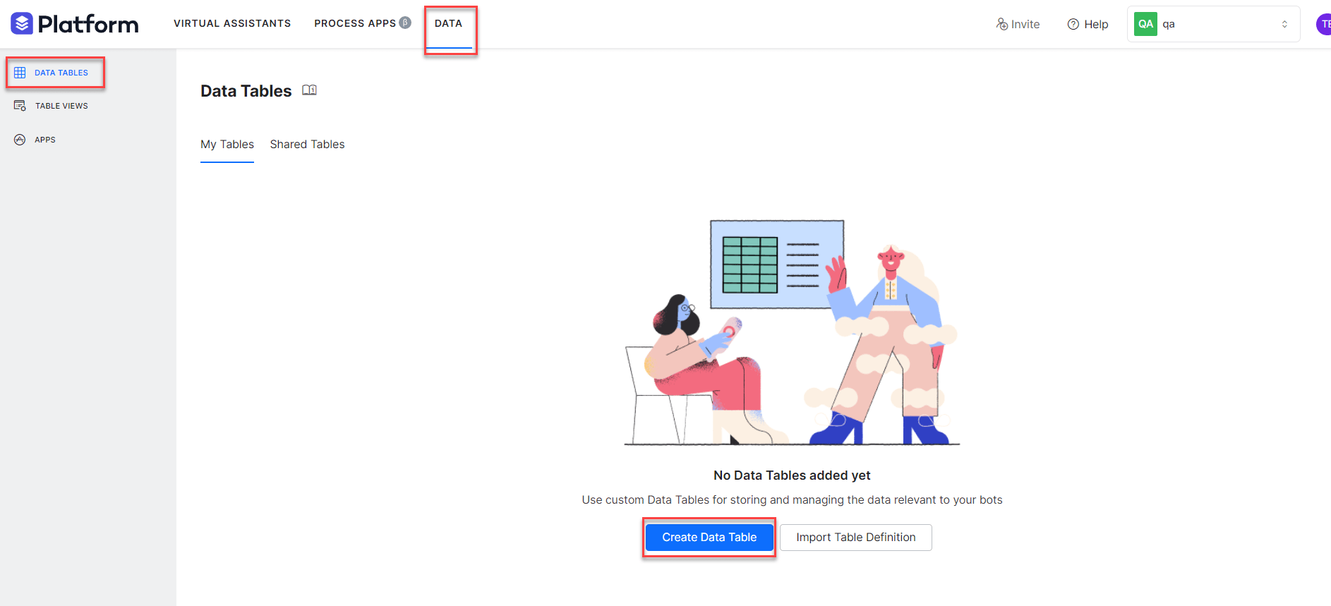 Data Table Kore.ai Documentation