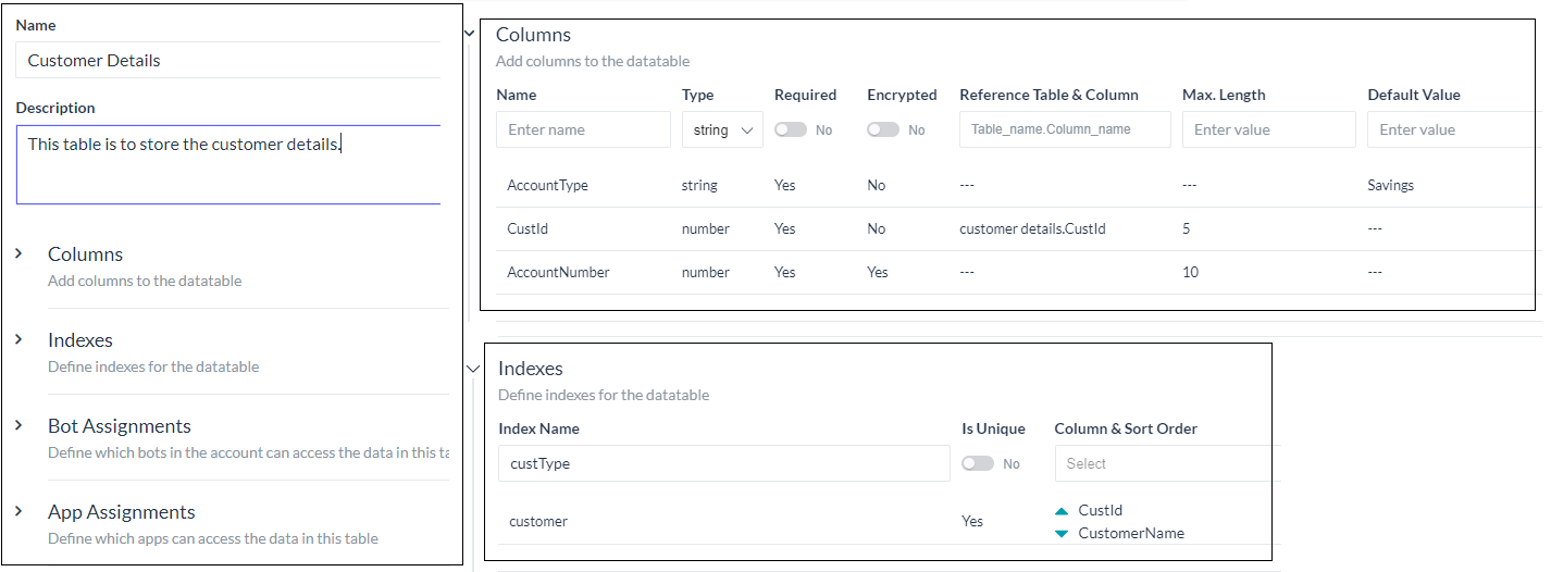 Data Table Kore.ai Documentation v8.1
