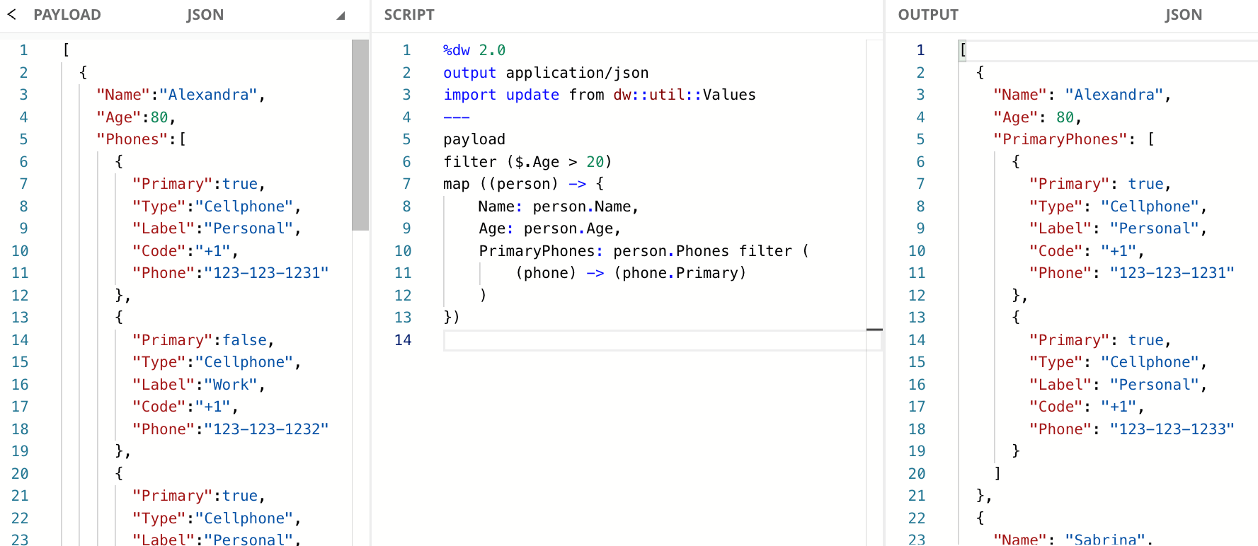 DataWeave filter function How to filter items in an Array MuleSoft