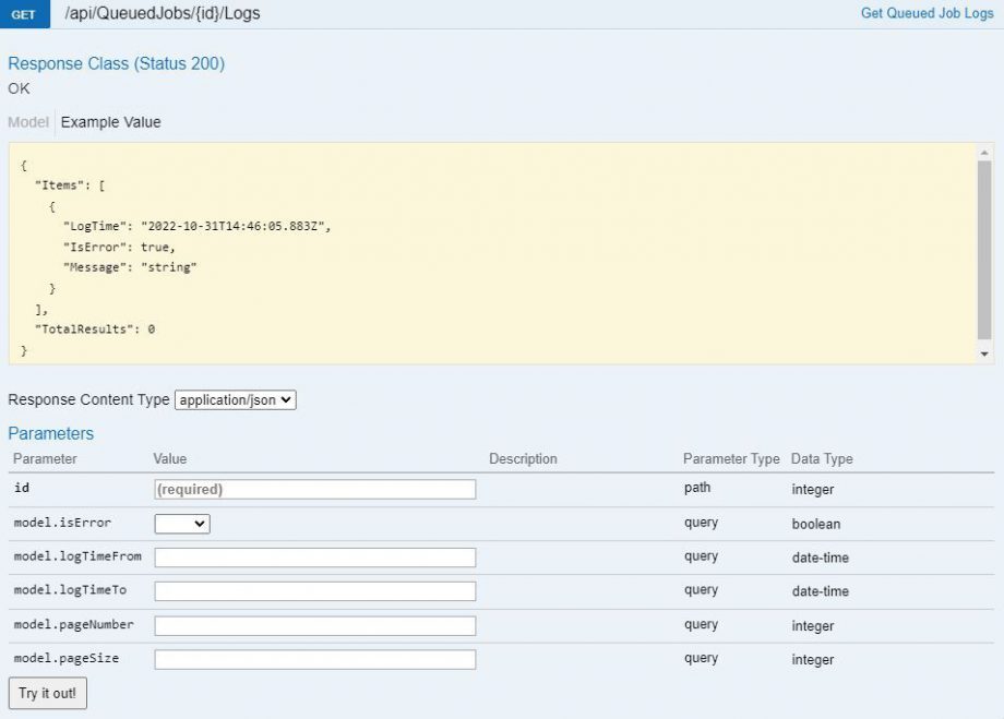 Get Queued Job Logs Sellercloud API Docs