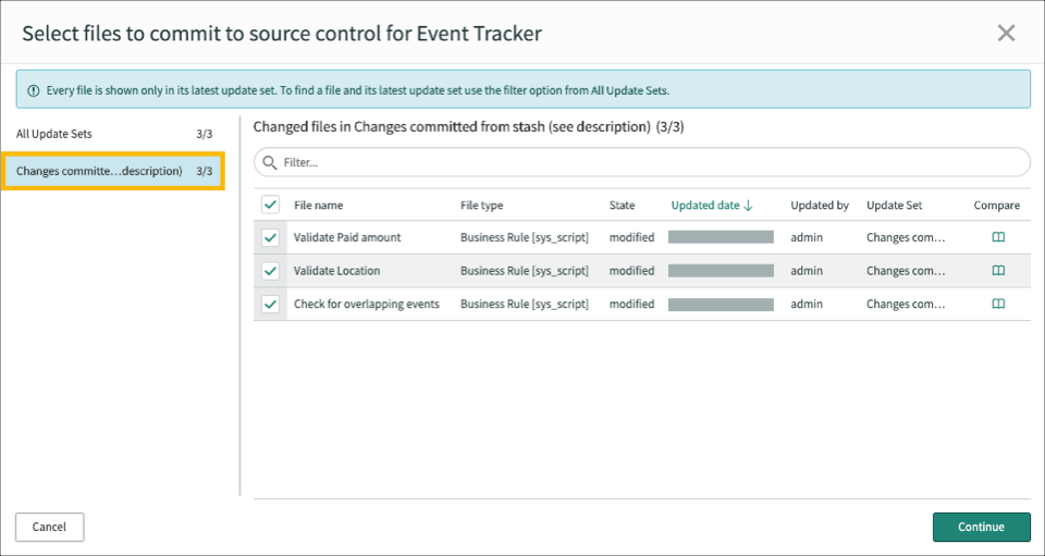Managing Stashed Changes ServiceNow Developers