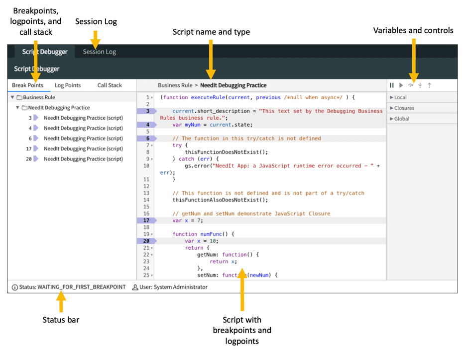 JavaScript Debugger ServiceNow Developers