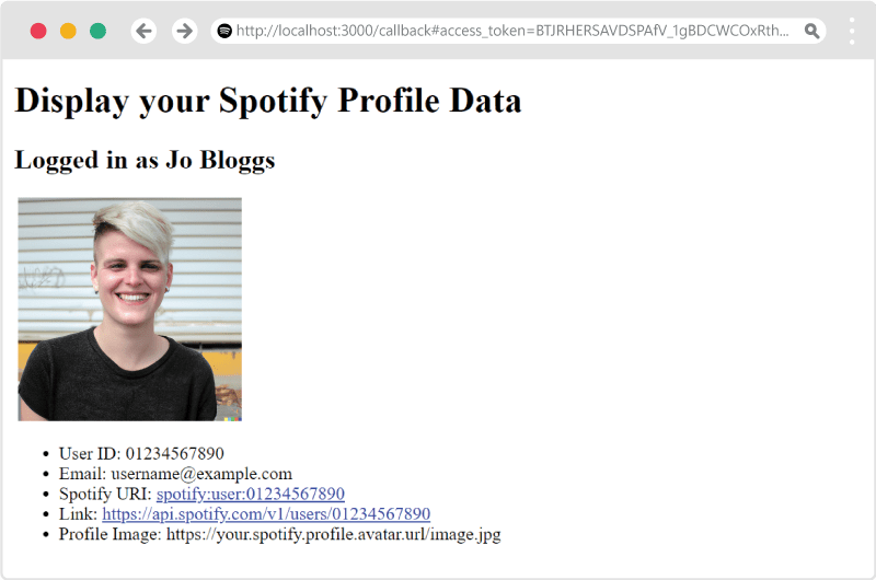 Display your Spotify profile data in a web app Spotify for Developers