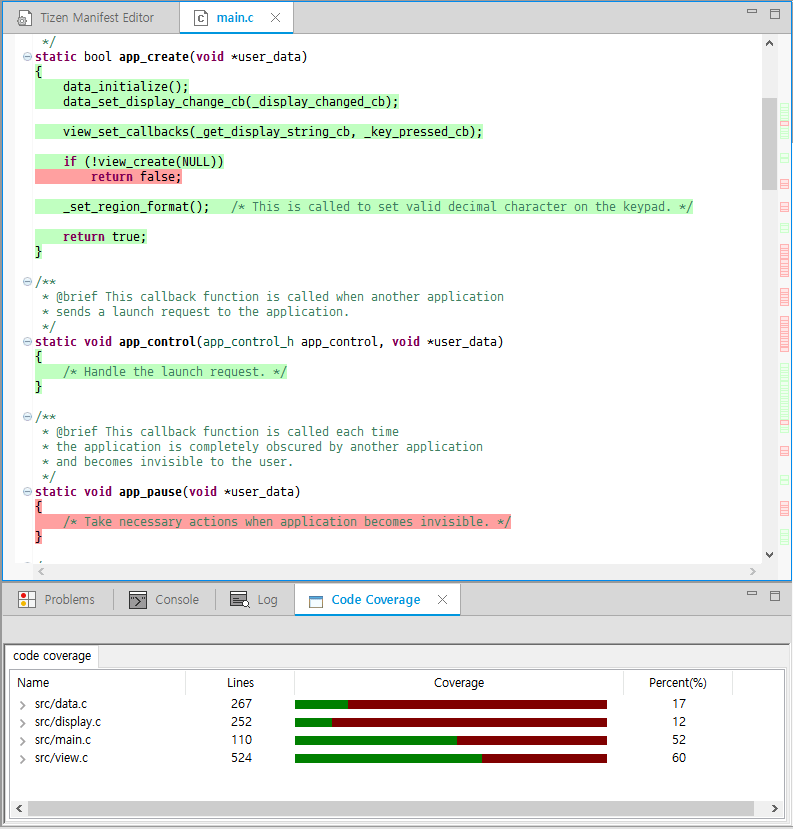 Getting Code Execution Information with Code Coverage Tizen Developers