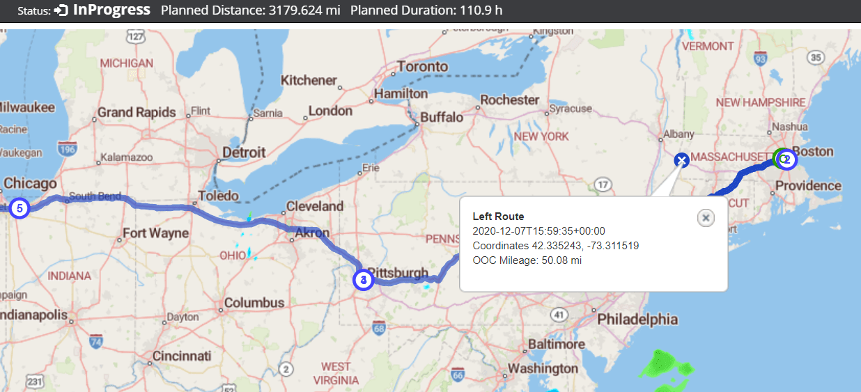 Driver Route Compliance Trimble Maps Development Platform