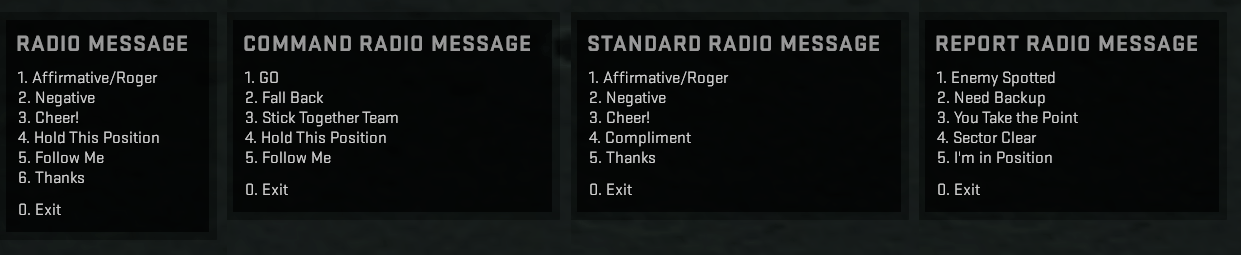 Radio console commands (Counter Strike Global Offensive) Valve