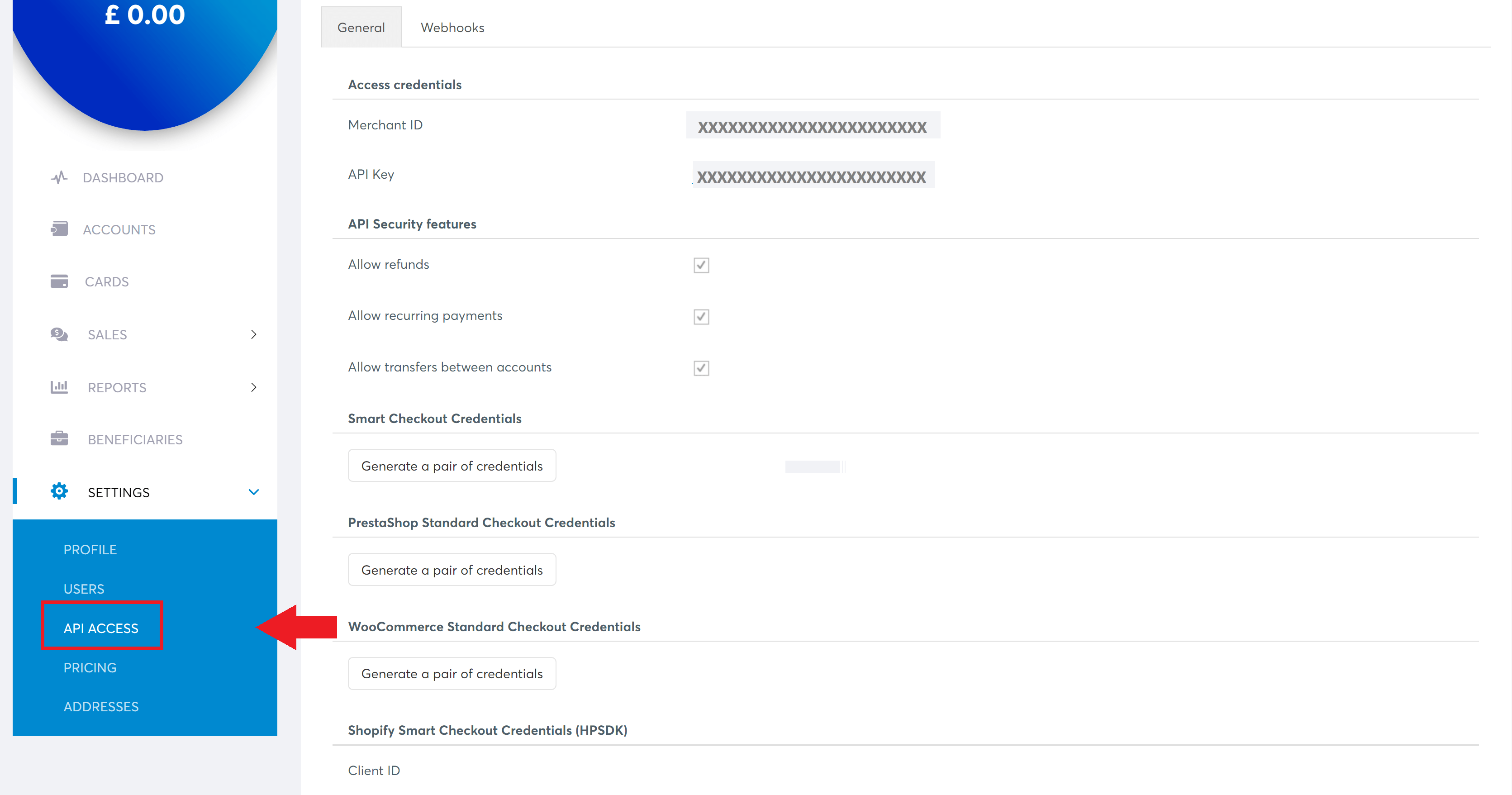 Merchant ID and API Key | Viva.com Developer Portal