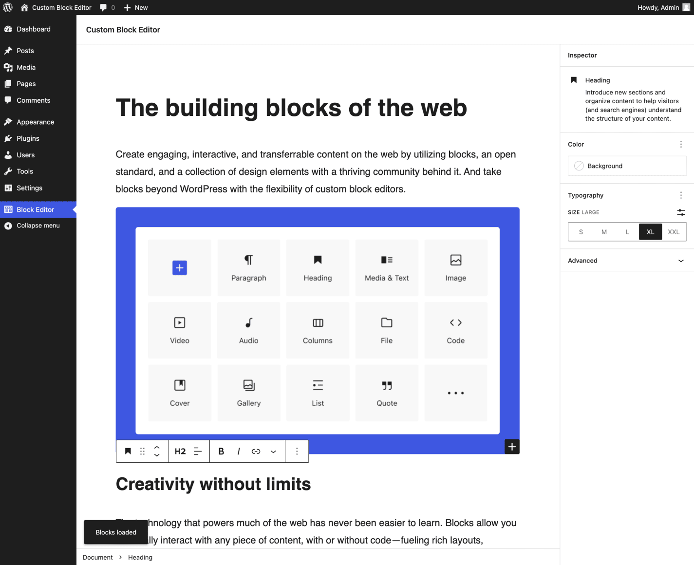Building a custom block editor Block Editor Handbook WordPress