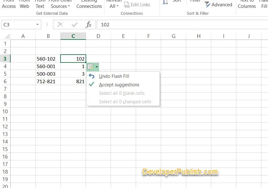 Flash Fill in Excel Examples , Features & Limitations