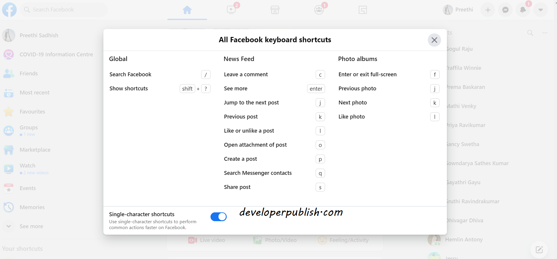 10+ Shortcut Keys for Facebook Users for Improved Productivity