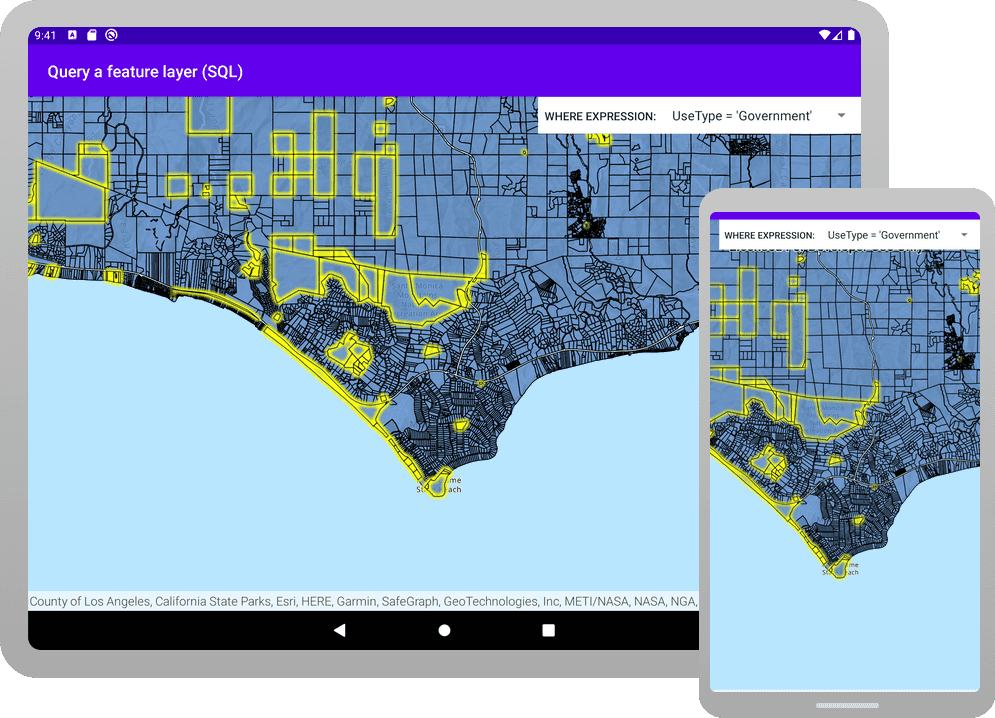 Query a feature layer (SQL) ArcGIS Runtime API for Android ArcGIS