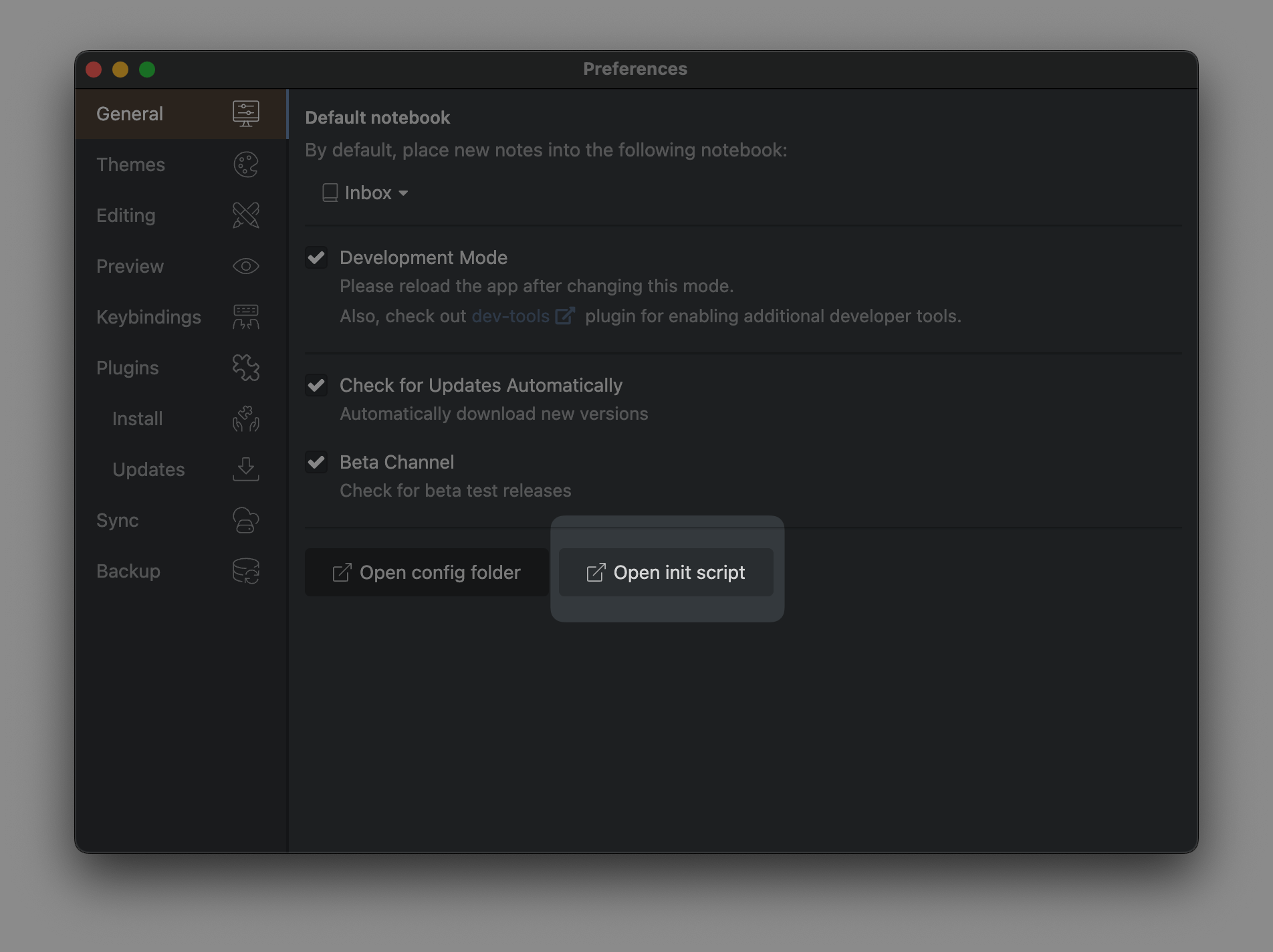 The init file Inkdrop API Reference