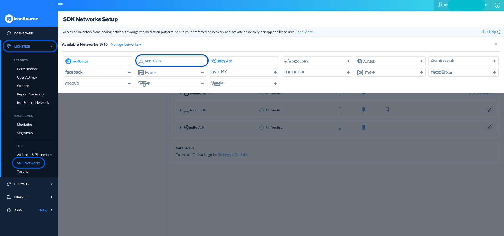 AppLovin Integration Guide IronSource Knowledge Center