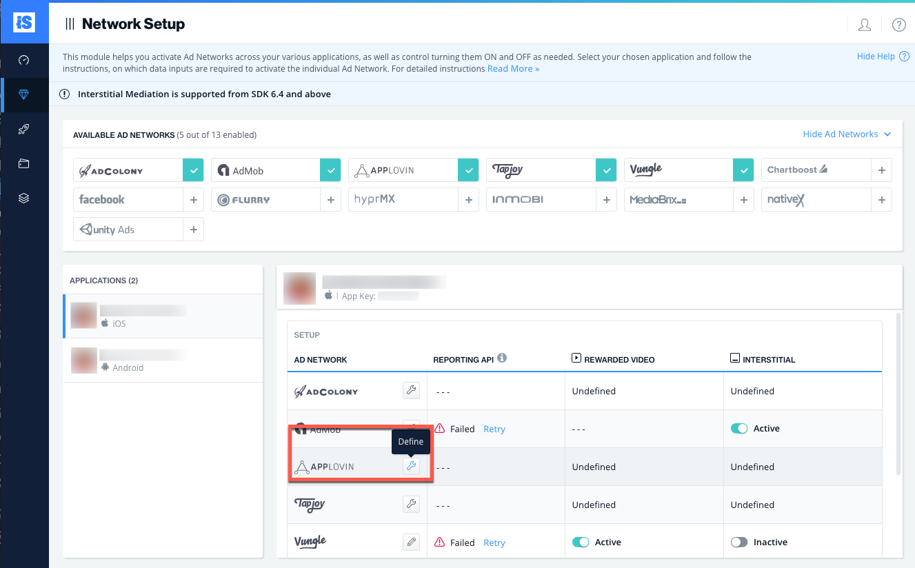 AppLovin Mediation Integration Guide for SDK 6.4 and Below IronSource