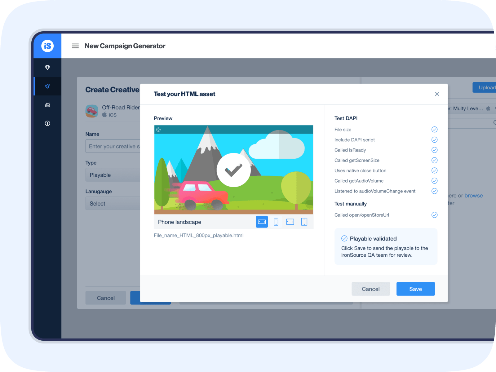 Submit an HTML asset for review IronSource Knowledge Center