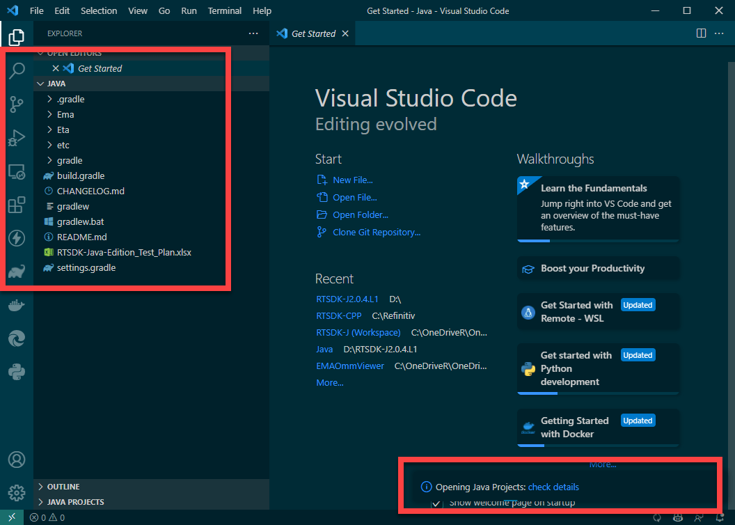 Gradle and Visual Studio Code an easy way to test out the Refinitiv
