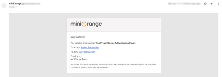 Two factor authentication Customize Email Template