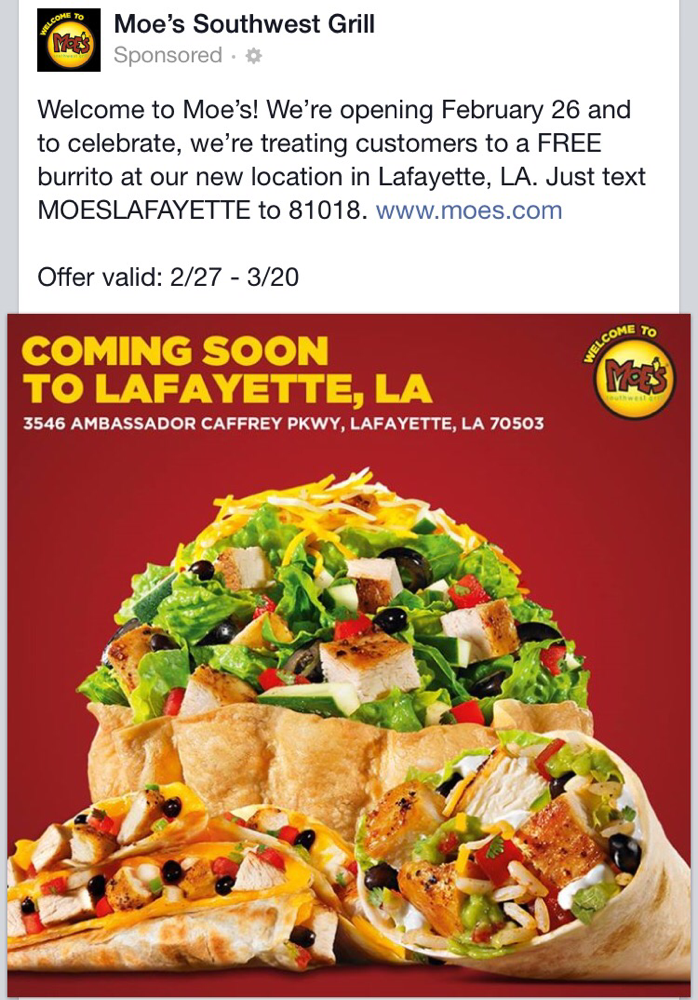 Moe’s Southwest Grill Opens Next Week – Developing Lafayette