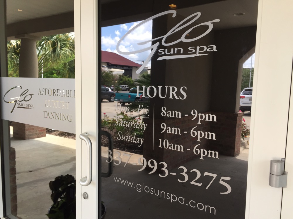 Glo Sun Spa Sign is Officially Up Developing Lafayette