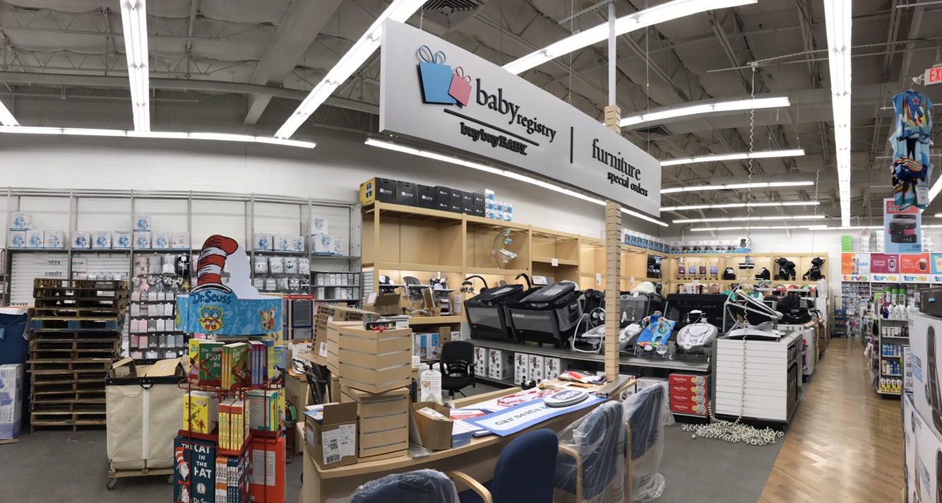 Inside of Buy Buy Baby, and Harmon of Lafayette Store Developing