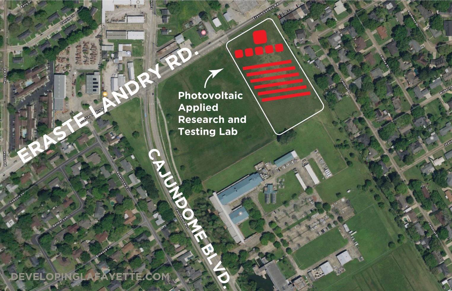 Solar Array Research Lab on Eraste Landry Developing Lafayette