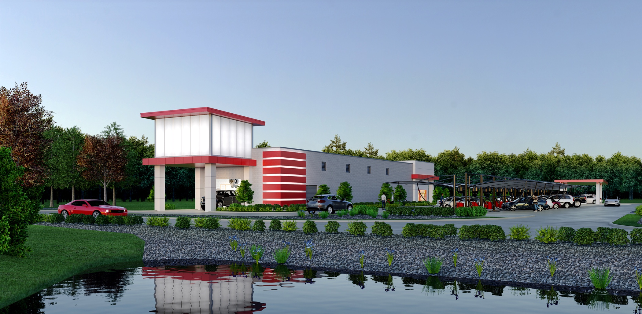 Carencro’s Classic Auto Spa Rendering & Progress Developing Lafayette