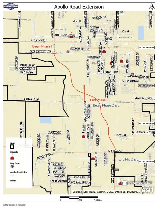 Phase 1 of Scott, LA’s Apollo Road Extension Is Open For Travel, Phase