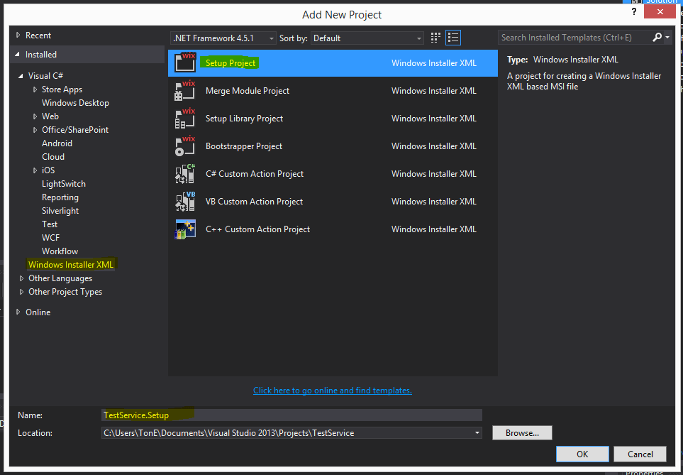 WiX Toolset How to Create a Setup Package to Install a Windows Service