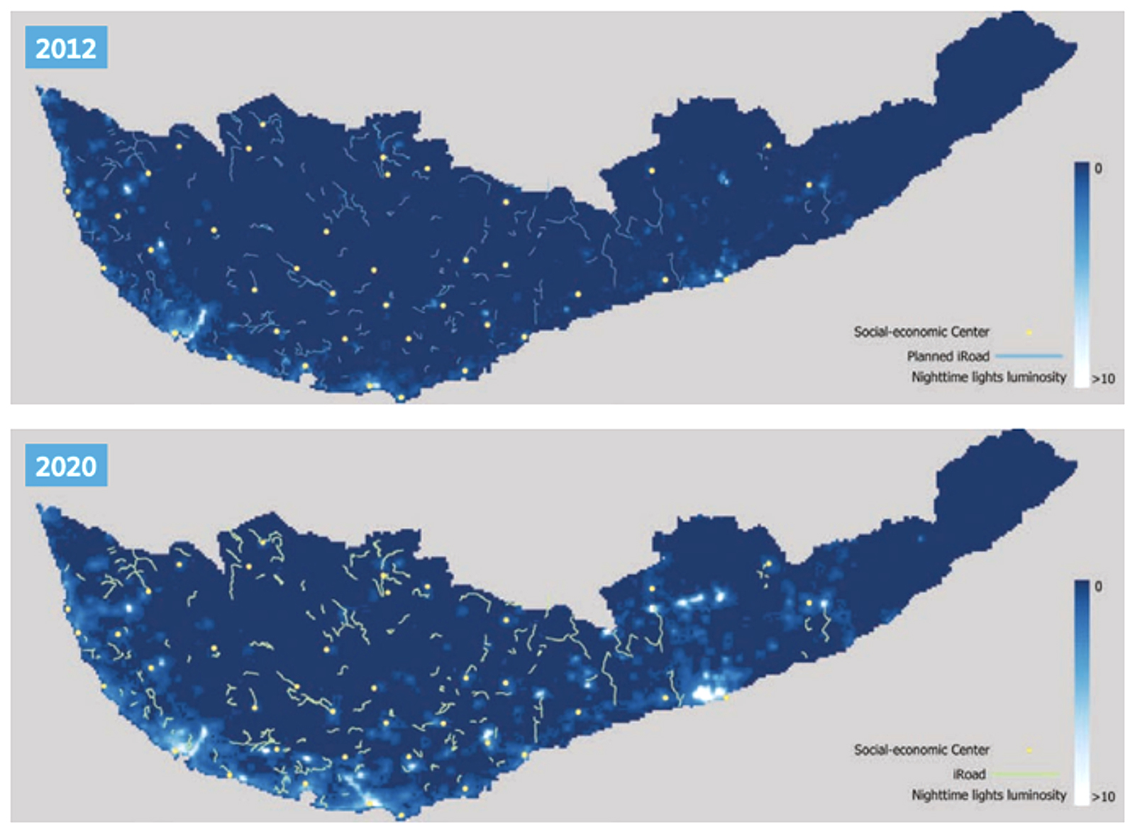 Tracking Economic Gains from a Road Project with Night Lights Data