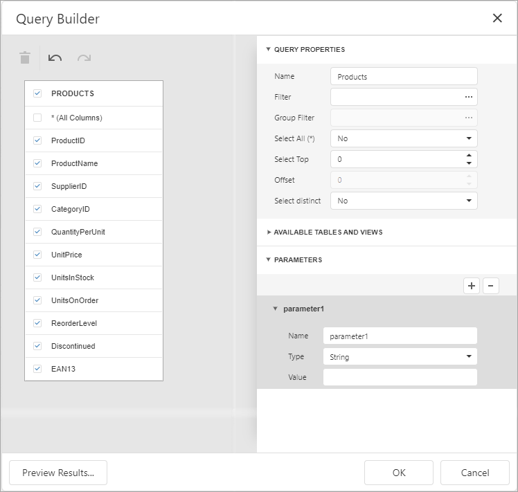 Specify Query Parameters DevExpress EndUser Documentation